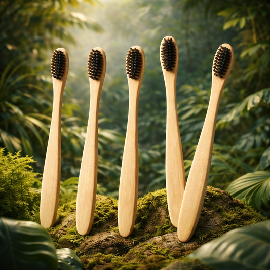 סט 5 מברשות 100% במבוק טהור