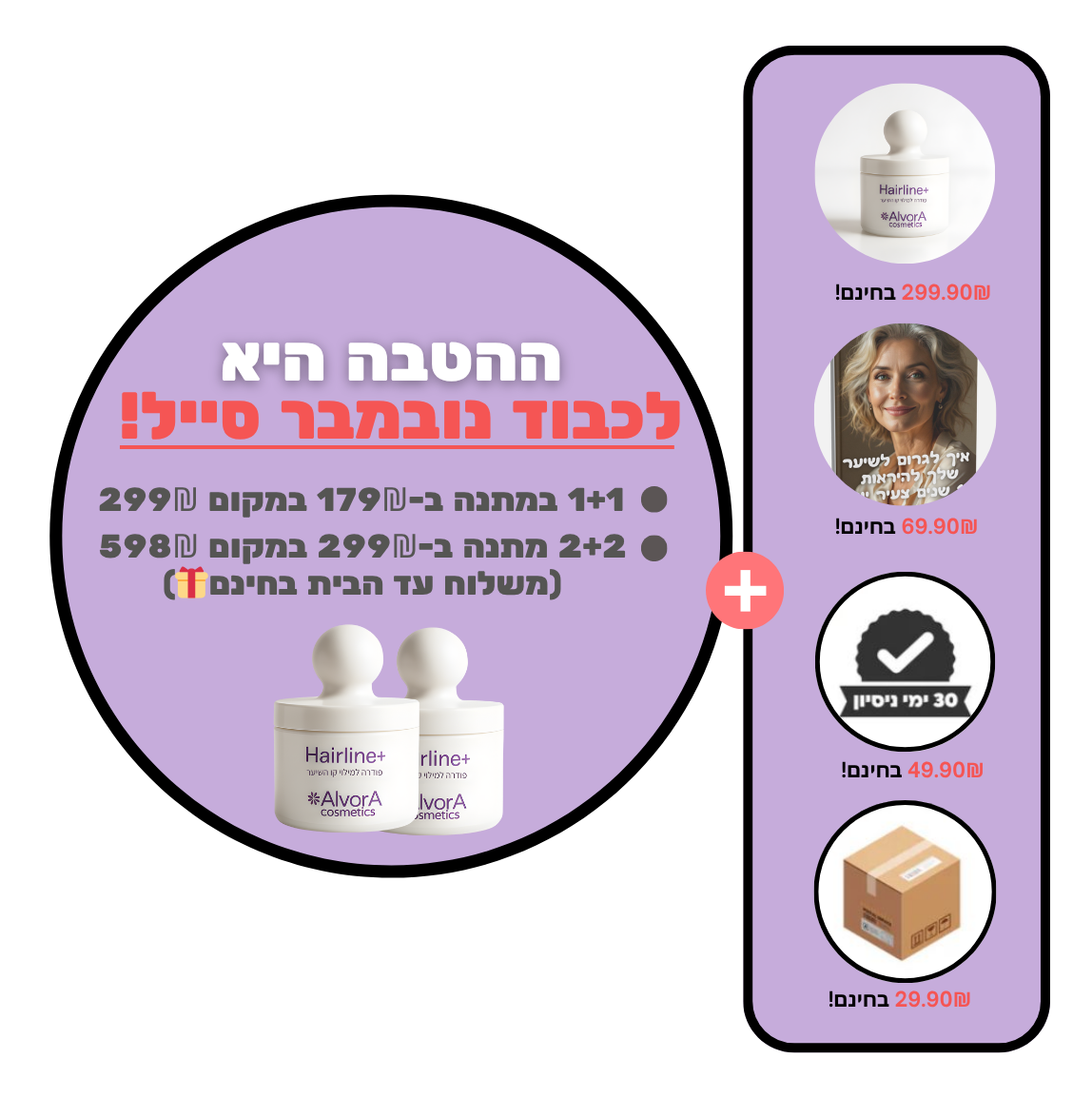 פודרה למילוי קו השיער מבית אלוורה hairline+