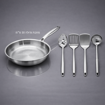 מחבת טיטניום המקורית + 4 סוגי מרית נירוסטה